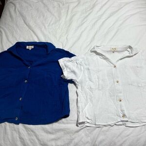 2 tops button down shirts. 100% cotton